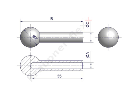 Lankový systém - lankové koncovky pro zábradlí kul.hl